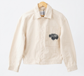 Casaca Oversize Jean Crema Crop Talla XS