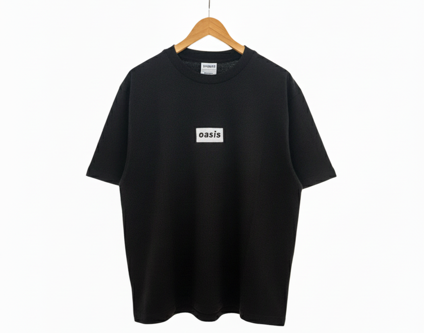Polo negro de manga corta oversize Talla M